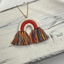 "Rock the Rainbow" Cotton Tassel Rainbow Earrings