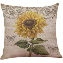 Vintage Watercolor Sunflower Throw Pillow Covers