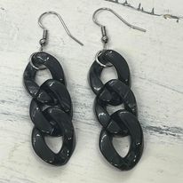 "Chandler" Acrylic Links Earrings--Handcrafted