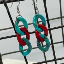 "Chandler" Acrylic Links Earrings--Handcrafted