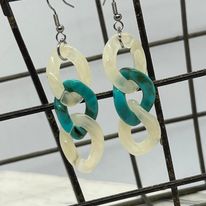 "Chandler" Acrylic Links Earrings--Handcrafted